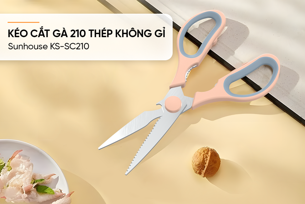 Kéo Làm Bếp Cắt Gà Thép Không Gỉ Đa Năng SK5 Siêu Bén