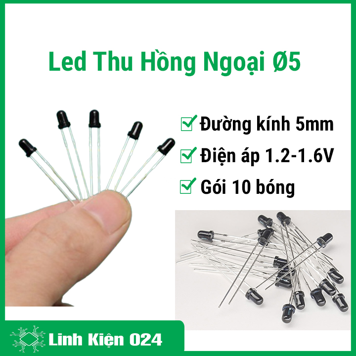 Gói 10 bóng led thu hồng ngoại 5mm 940nm