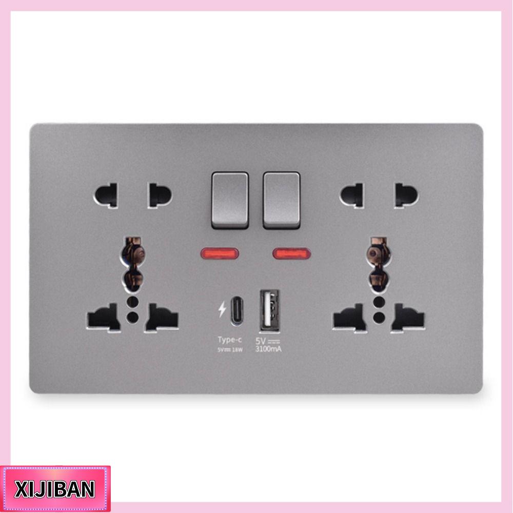 XIJIBAN Universal 4A Smart Quick Charge interface USB Port Power Socket Switch control Wall Outlet Dual Socket