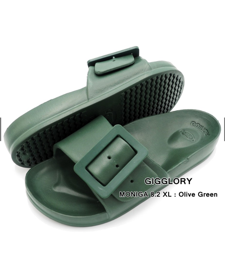 Sandals Thailand women horizontal straps monobo Moniga 8.2 square buckle genuine