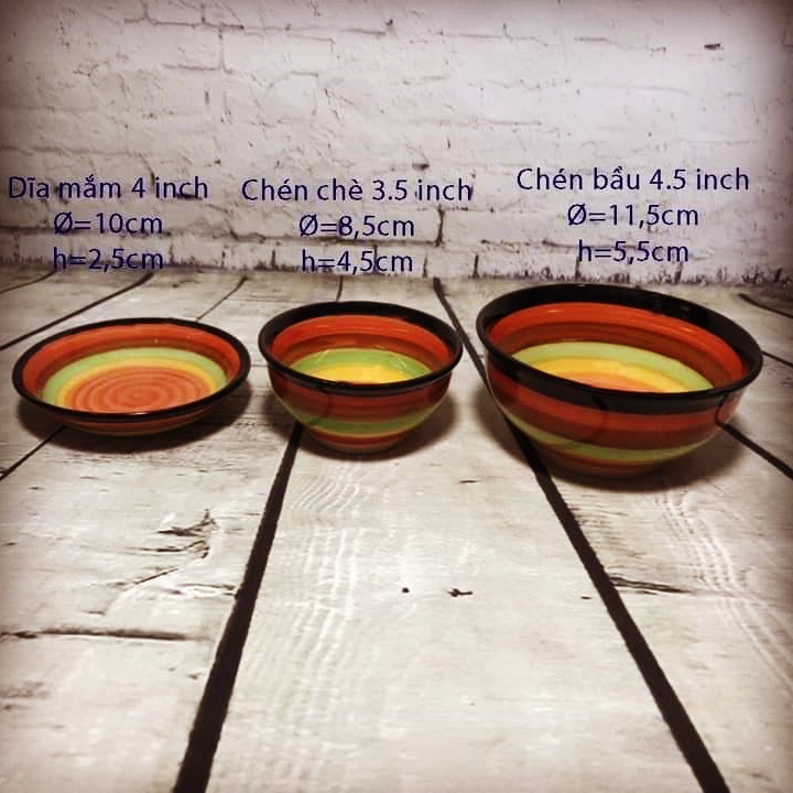 [HCM]Chén sứ bảy màu