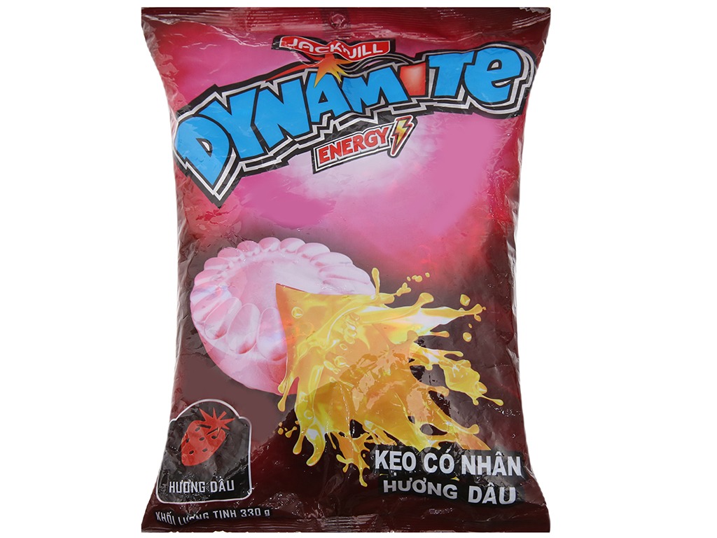 Kẹo Dynamite Energy Có Nhân Trái Cây Hương Dâu Gói 330g