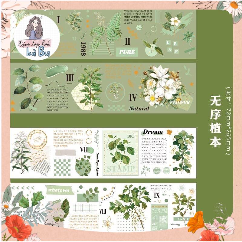 Set 4 Dây stickers giấy/PET trang trí kiểu cổ điển vintage DiY