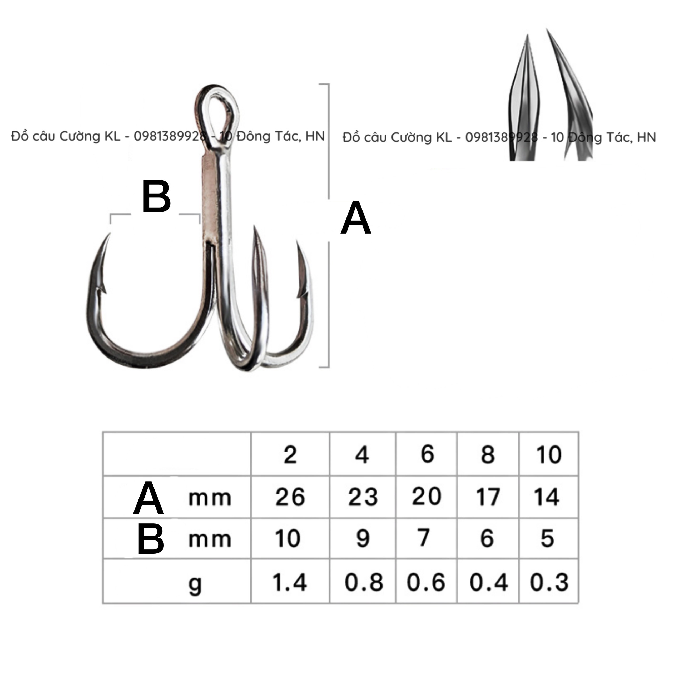 Lưỡi lure ba tiêu câu cá H01