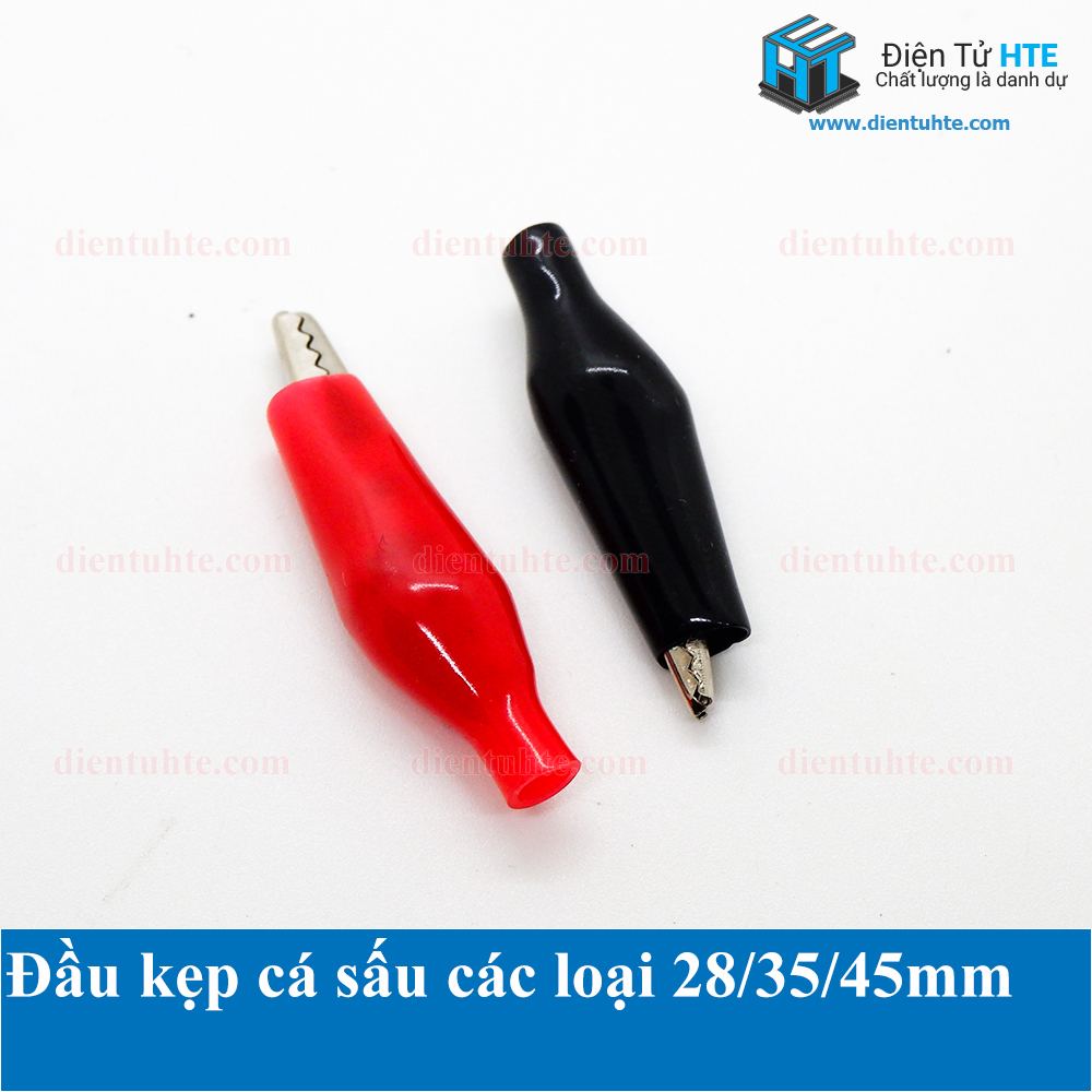 Cặp Đầu kẹp cá sấu Đen + Đỏ 28mm 35mm 45mm