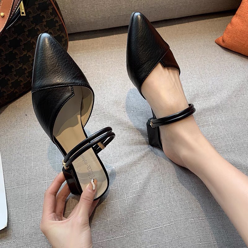Sandal cao gót nữ mũi nhọn đế 3f đi được 2 kiểu thay đổi giày cao gót công sở dễ phối đồ mẫu hot 2021
