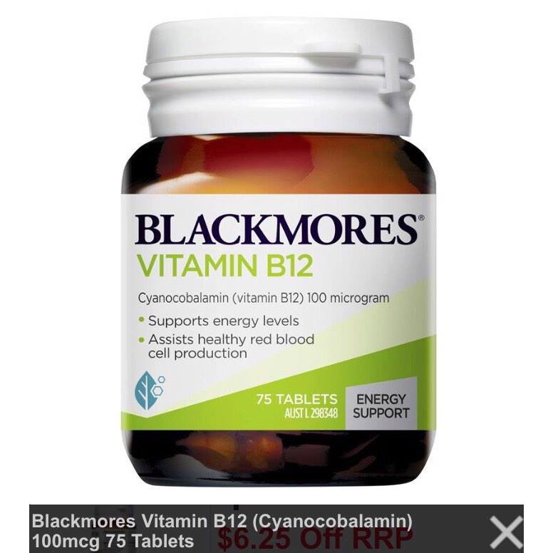 Vitamin B12 Blackmores 100mcg, 75 viên
