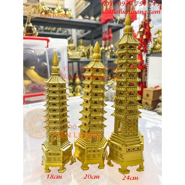 Feng Shui 9-story feng shui copper Tower 3 sizes: High 18cm, 20cm, 24cm