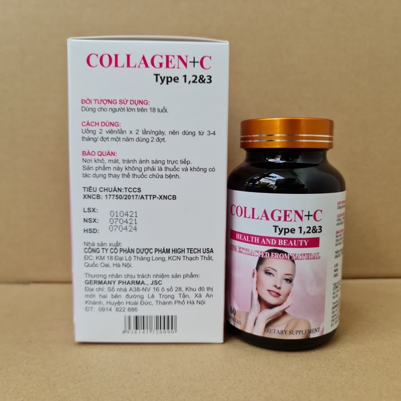 ĐẸP DA SÁNG DA COLLAGEN + C Lọ 60 Viên