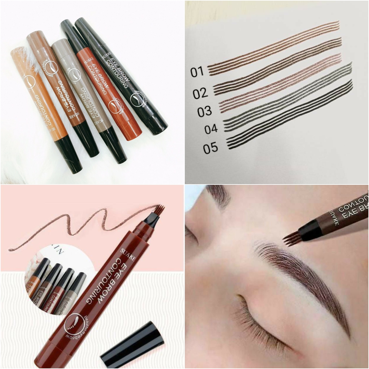 Bút vẽ lông mày phẩy sợi thêu tự nhiên