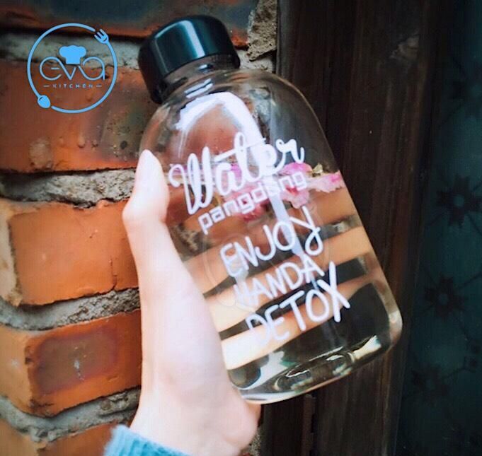 [HCM]Bình Đựng Nước Thuỷ Tinh Detox 600 Ml