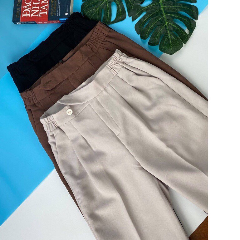 BIGSIZE Quần Tây Baggy Công Sở Dáng Basic (Chun Sườn KHUY LỆCH)