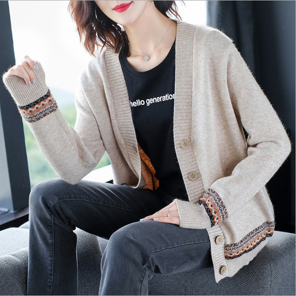 Áo len nữ cardigan họa tiết thổ cẩm
