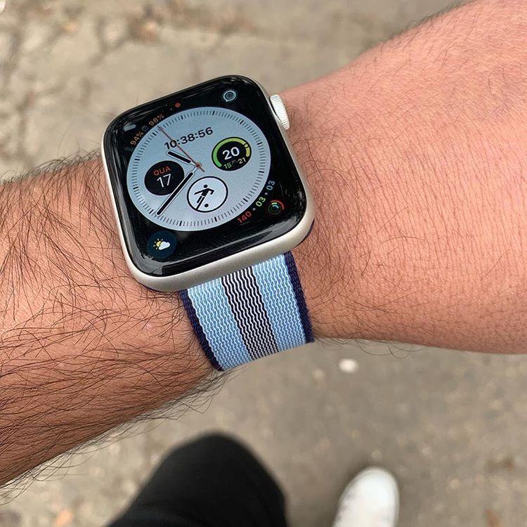 Dây Nylon Woven đồng hồ Apple Watch Midnight Blue Stripe (không kèm mặt đồng hồ)