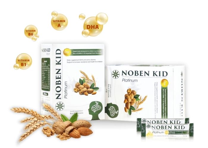 Noben kid cốm trí não chính hãng - giúp bé phát triền trí não toàn diện - hộp 30 gói dạng cốm