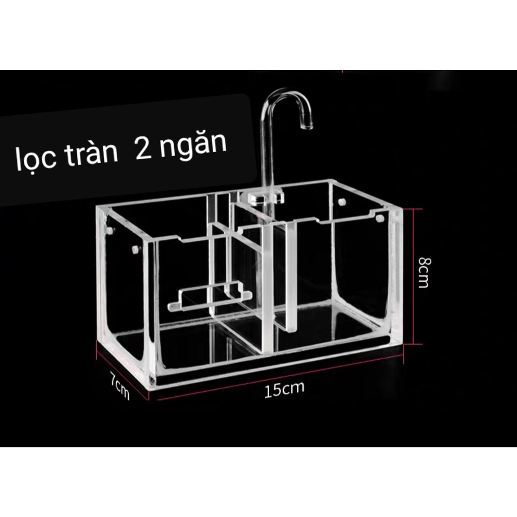 Lọc tràn mini cài thành bể , lọc bể cá ( dùng cho bể nhỏ )