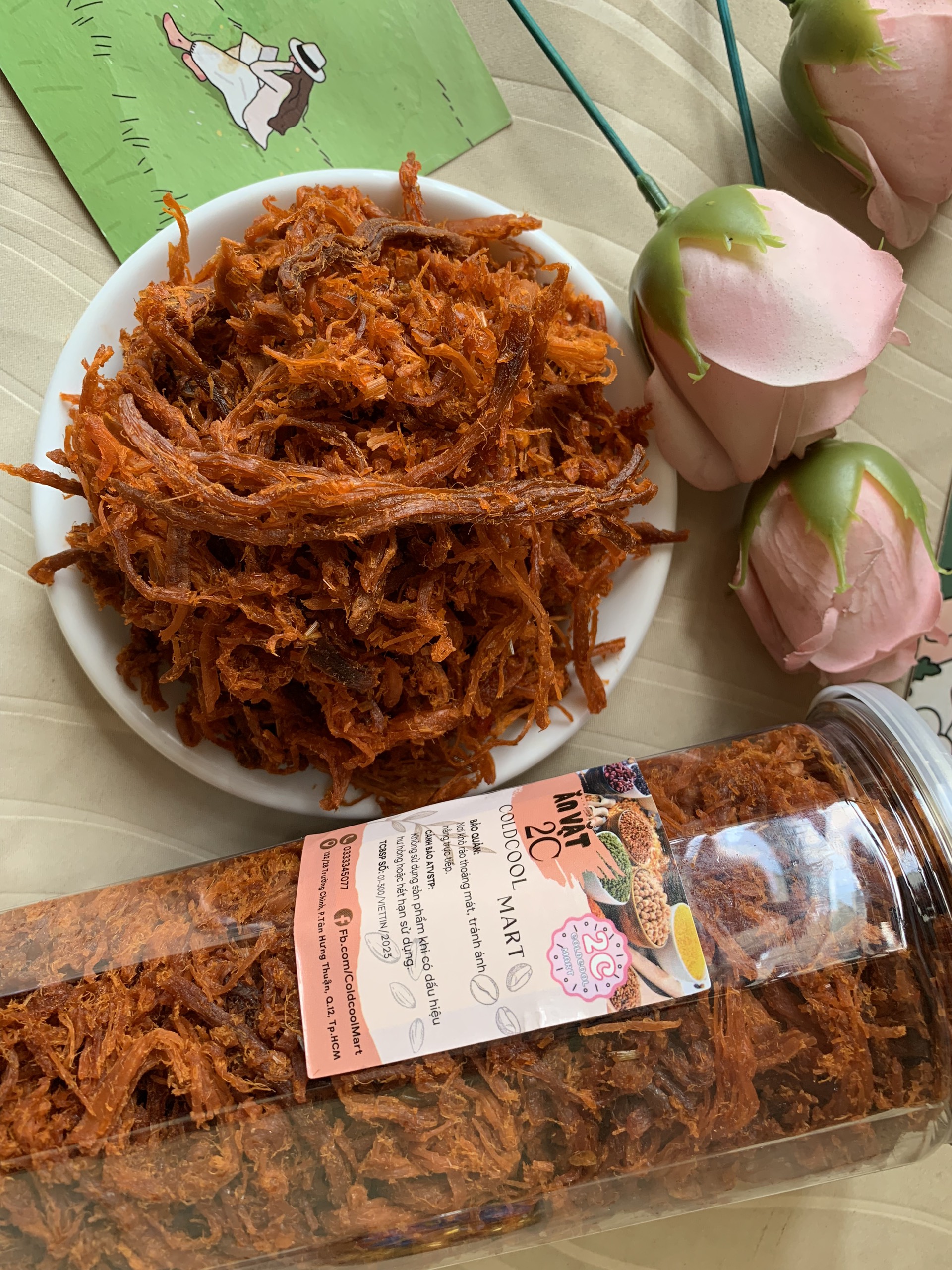 Khô Bò Xé Sợi Dài 500g 2c Mart