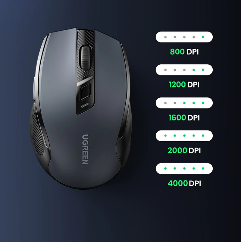 Chuột không dây 2.4G Silent Click 4000 DPI cao cấp Ugreen 15063