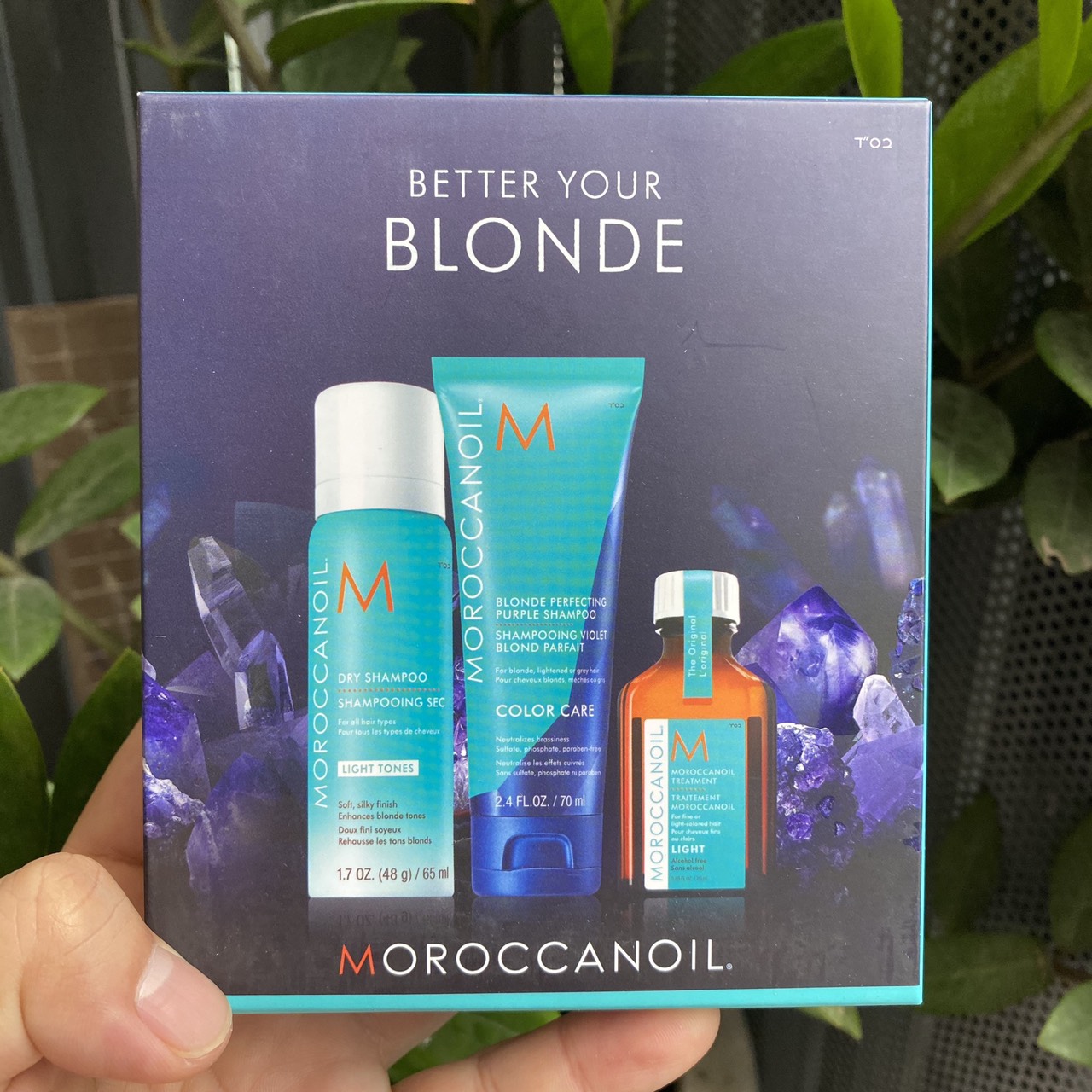Bộ sản phẩm chăm sóc tóc Blonde Perfecting Purple Travel Kit Moroccanoil