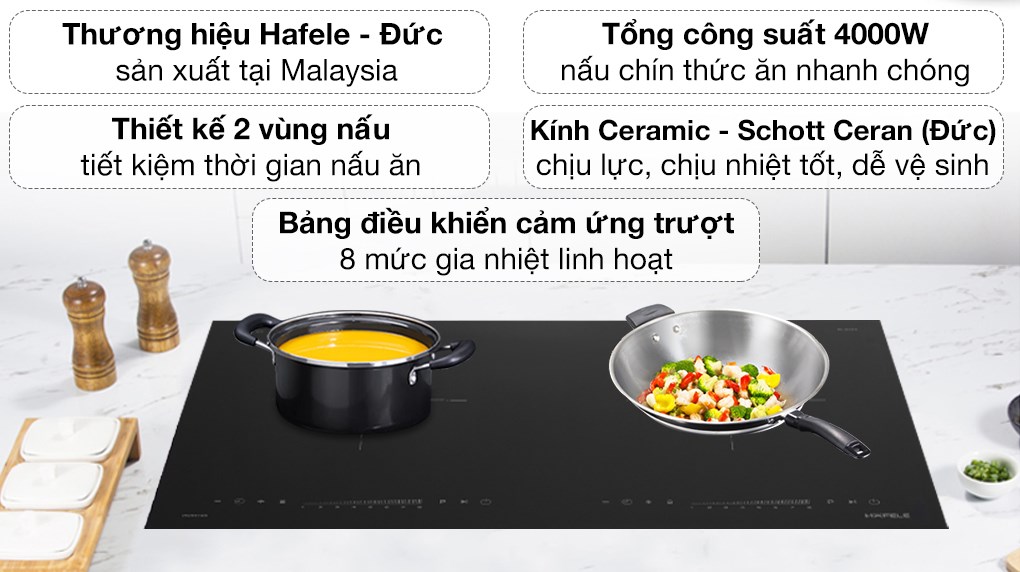 [Miễn Phí Lắp Đặt] Bếp từ âm 2 vùng nấu Hafele HC-I2732A (536.61.726)| BH chính hãng 36 tháng