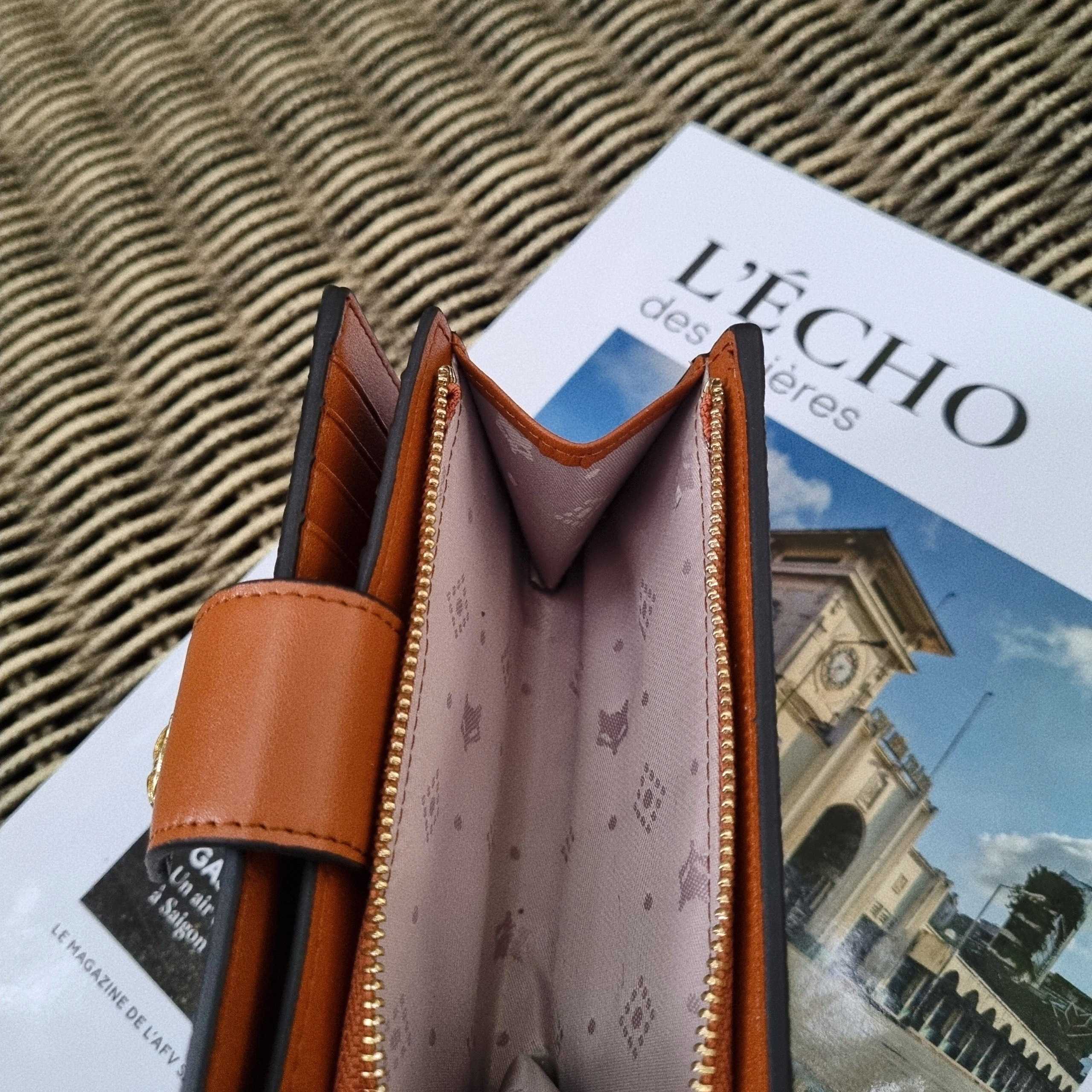 Ví Foxer gập mặt cáo animal printed wallet CN Nâu