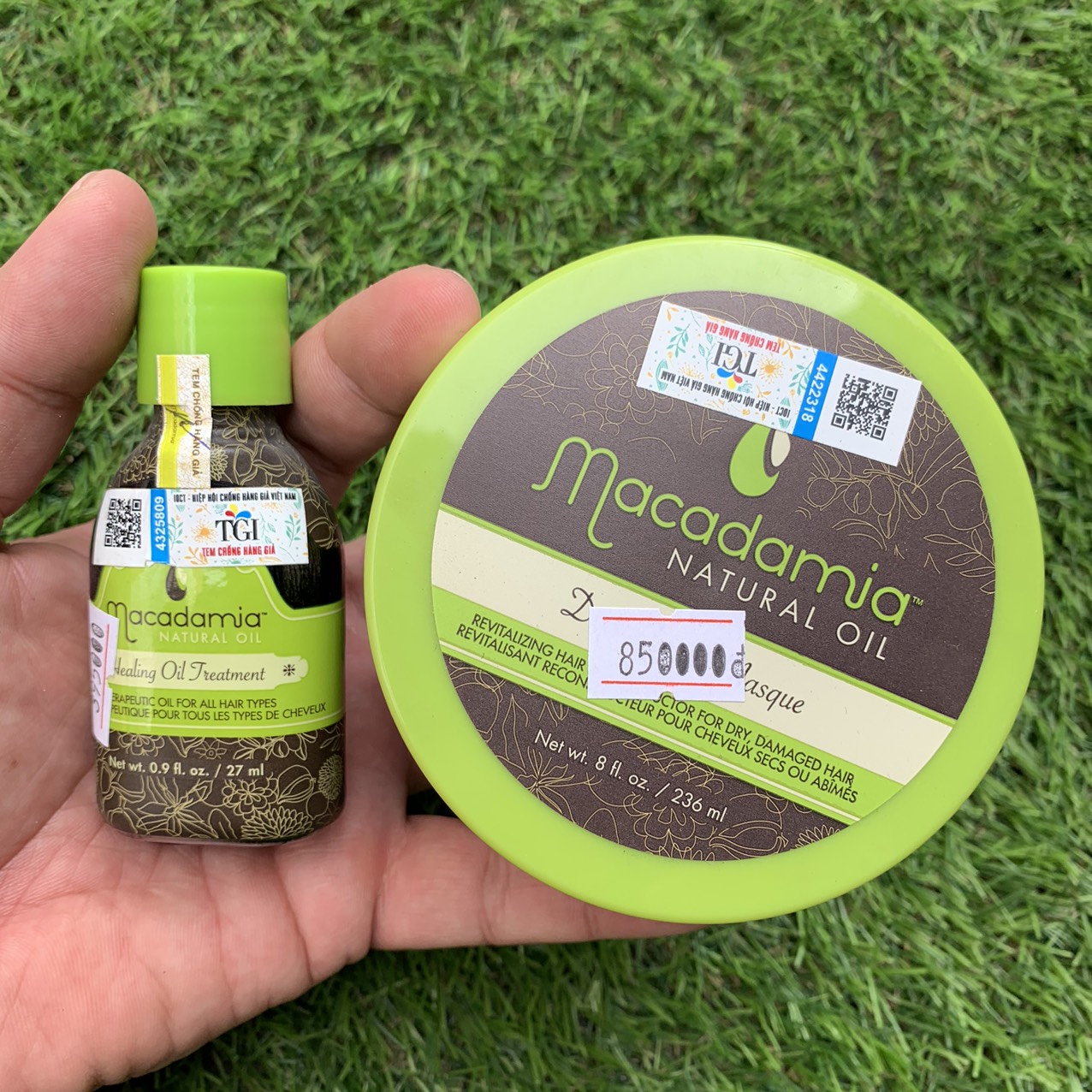 Combo tinh dầu Macadamia 27ml + Hấp Macadamia 236ml