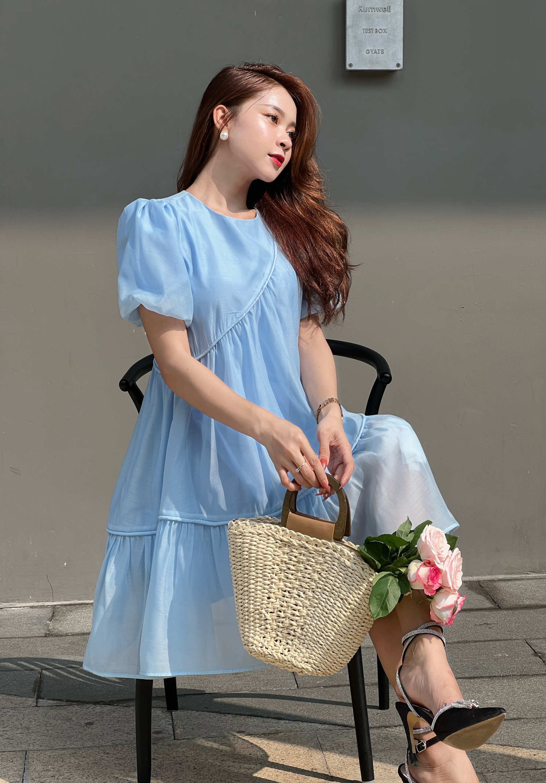 Đầm babydoll ngắn vặn thừng Joven