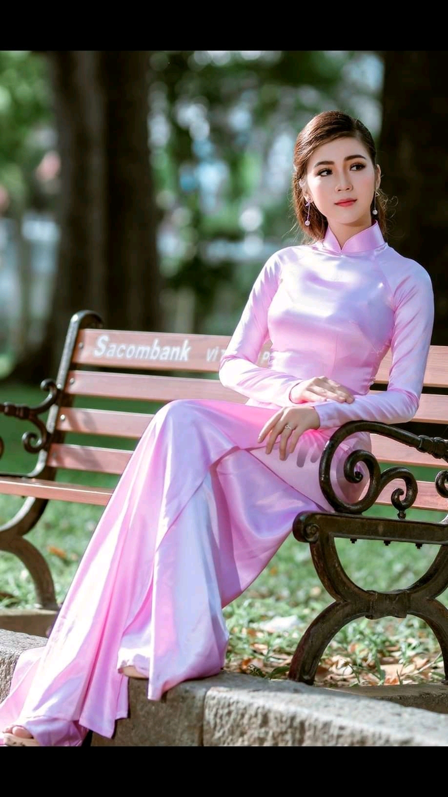 ÁO DÀI TRUYỀN THỐNG TRƠN LỤA PHI BÓNG MÀU HỒNG ÁO DÀI ĐẸP ÁO DÀI TRƠN