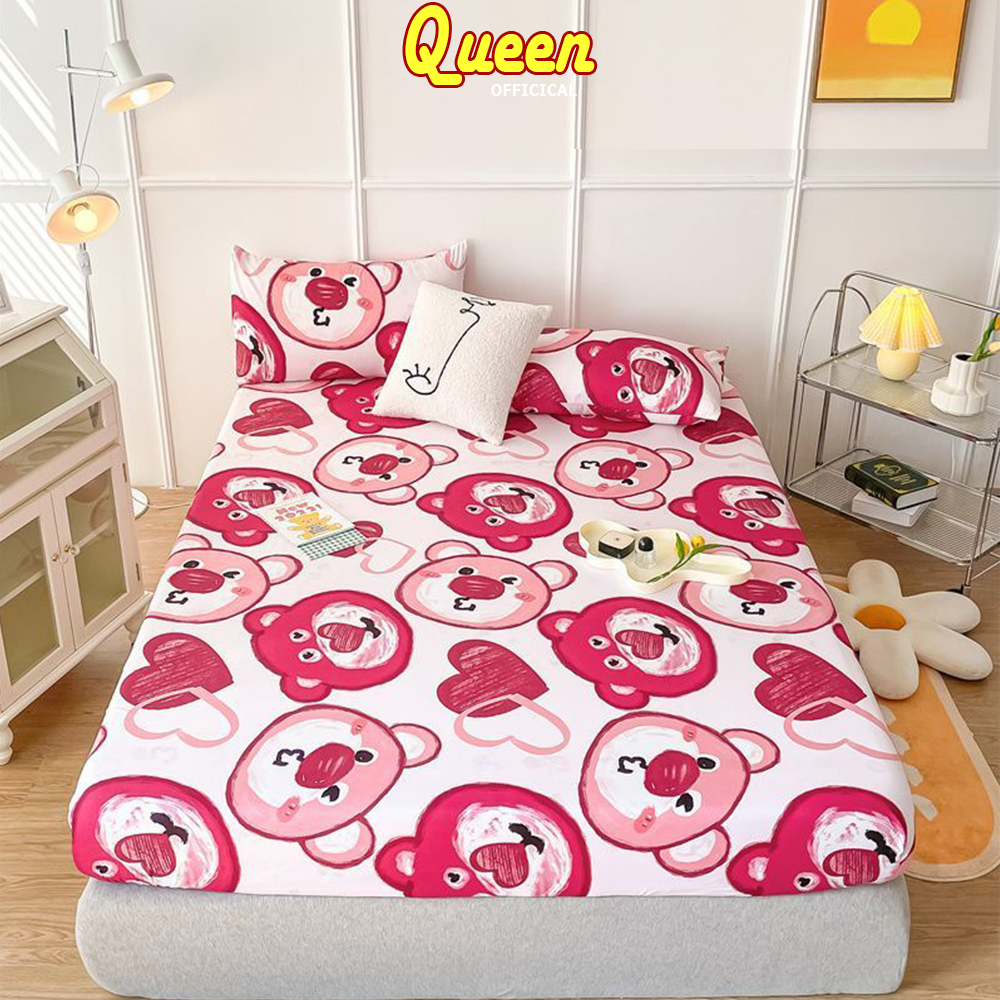 Ga giường cotton poly, drap trải nệm m2 m6 m8 mẫu tùy chọn - queen home