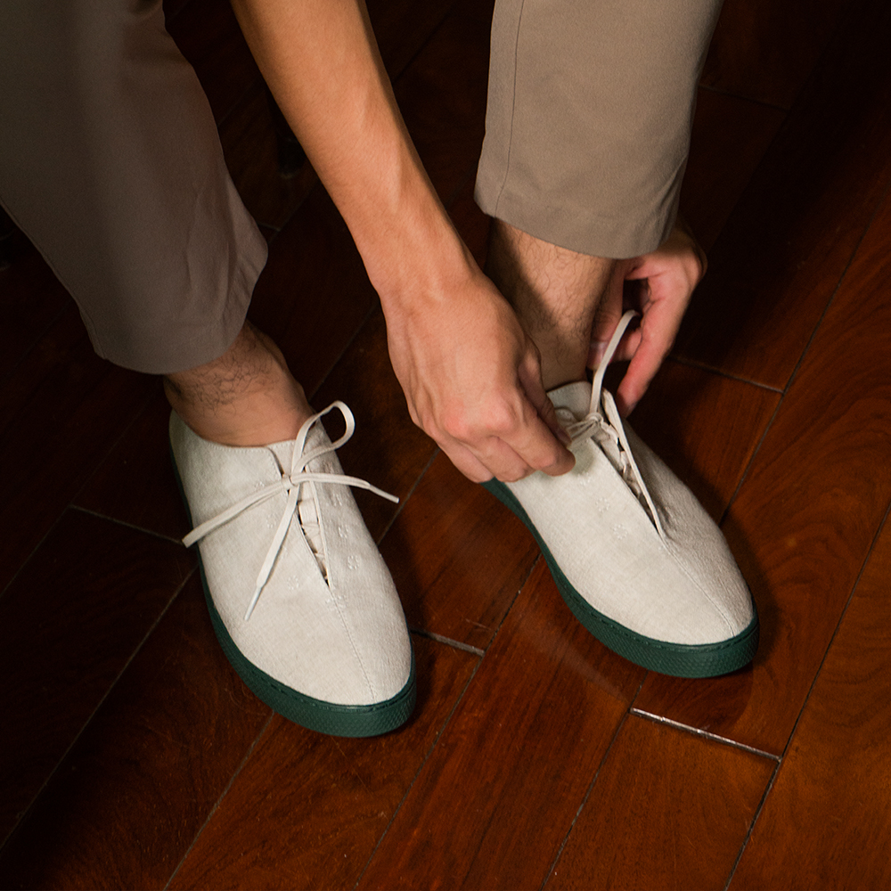 Giày Một vải linen Tùng có dây