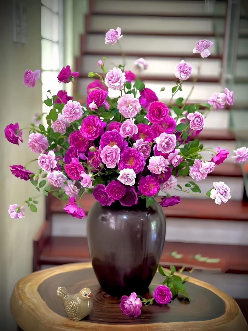Bình Hoa Lọ Hoa Dáng Chum Men Mộc - Gốm Sứ Bát Tràng