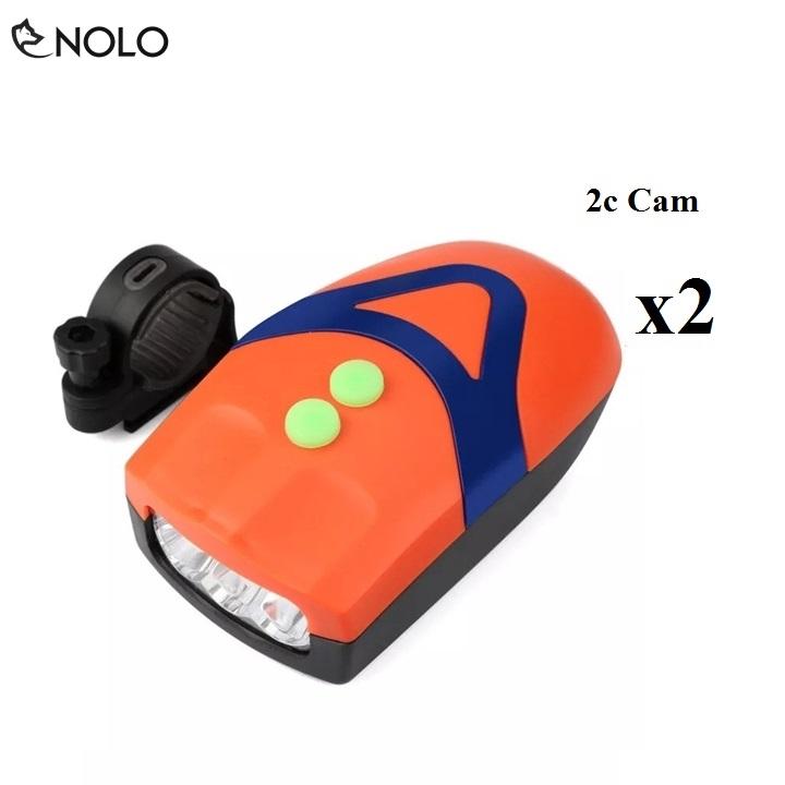 Combo 2 Đèn Chiếu Sáng 3 Led Có Còi Hú 80dB Dành Cho Xe Đạp