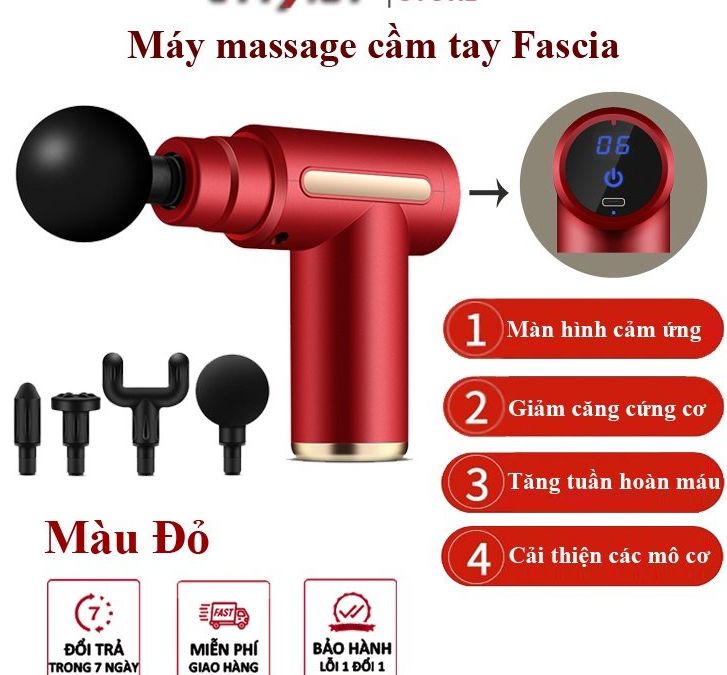 Máy massage cầm tay 4 đầu thay thế 6 chế độ rung, máy mát xa cầm tay cao cấp, máy mát xa giúp lưu thông mạch máu, máy mát xa mini cầm tay, súng massage toàn thân, máy mát xa cột sống lưng, máy mát xa giảm mỡ bụng