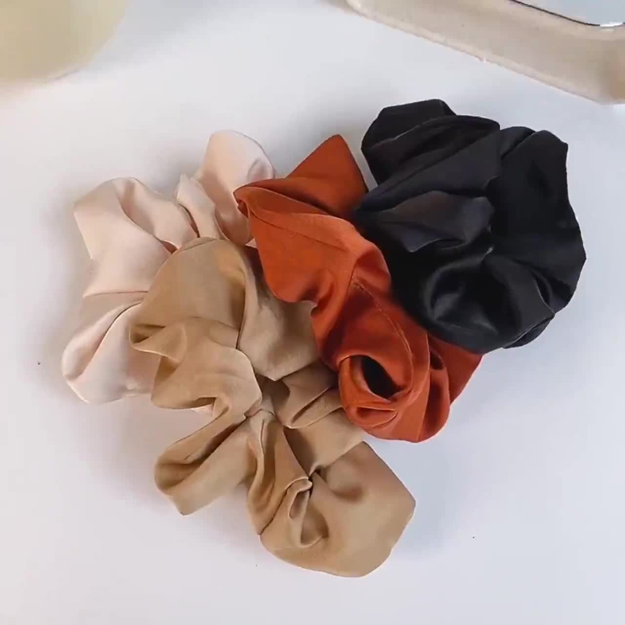 Dây cột tóc Scrunchies, Scrunchies lụa trơn cao cấp - S06 Mian Store