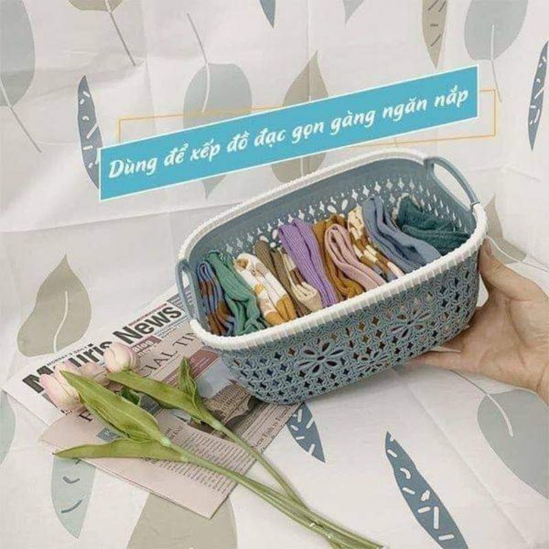 GIỎ NHỰA GIẢ MÂY ĐA NĂNG HÀNG VIỆT NHẬT