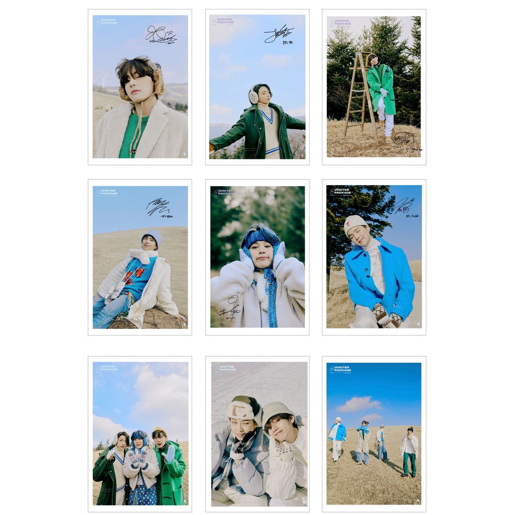 [Ép lụa] Lomo Card 45 Ảnh BTS - Winter Package 2021 (có chữ kí )