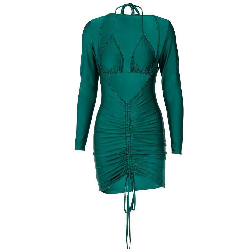 Bikini tam giác phối tay dài rút ( nhiều màu)