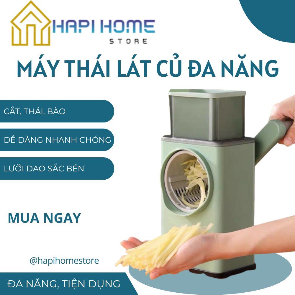 Máy Nạo Rau Củ- Dụng Cụ Thái Cắt Bào Sợi Rau Củ Quả Đa Năng 4 in 1 bằng thép không gỉ Cỡ Lớn, nhỏ gọn tiện dụng