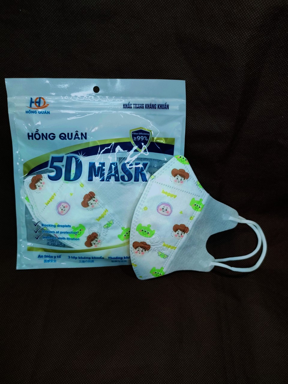 Combo 50 Khẩu trang 5D Lụa Gấu Dâu hot hit