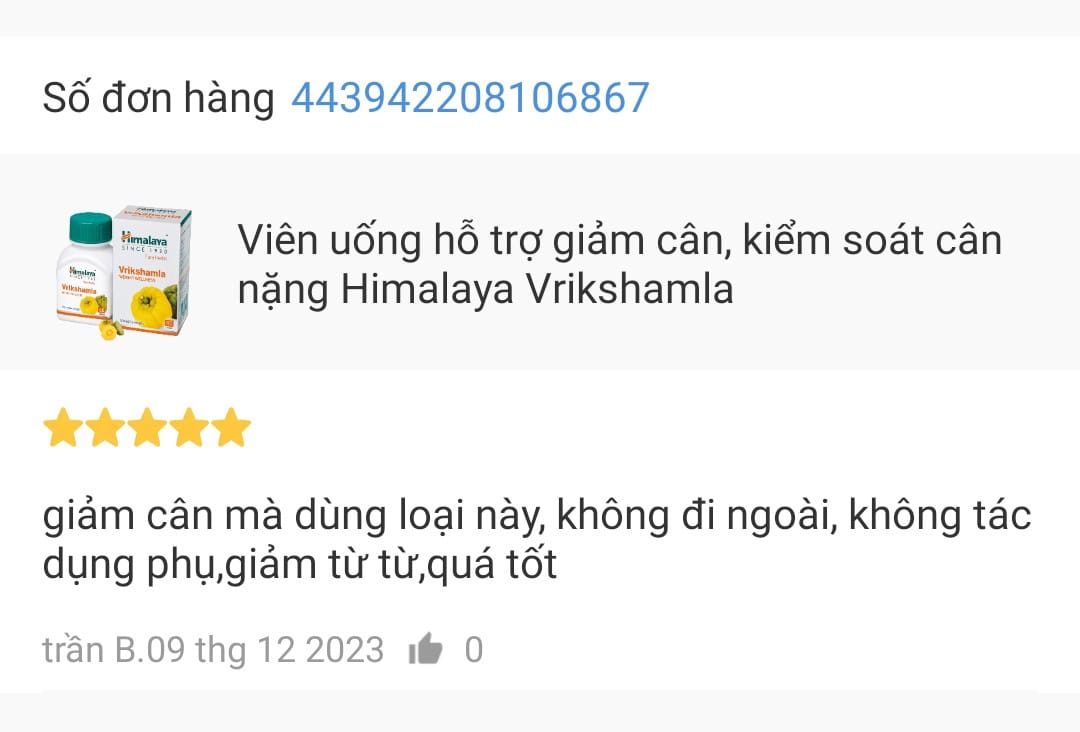 VIÊN HỖ TRỢ GIẢM CÂN - HIMALAYA VRIKSHAMLA