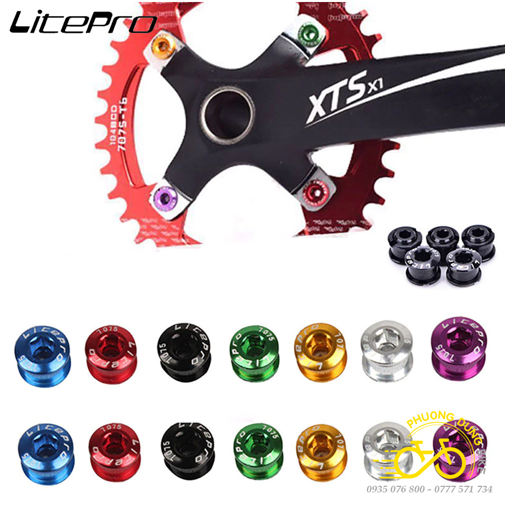 Bộ 5 Ốc vặn đĩa răng vào giò xe đạp LITEPRO