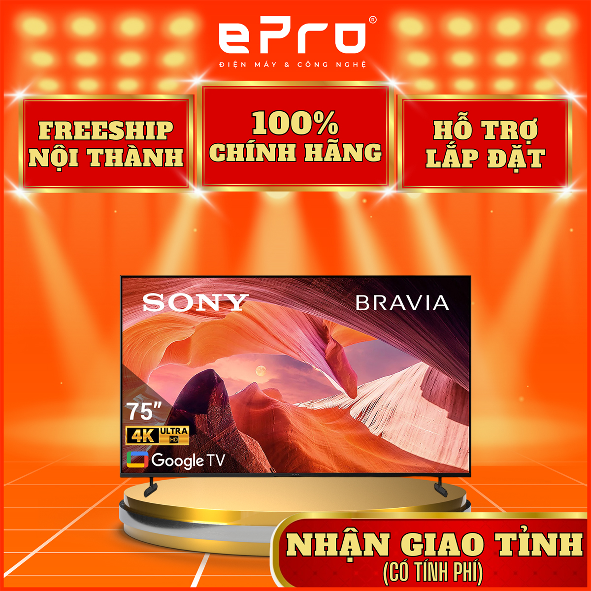 Google tivi sony 4k 75 inch kd-75x80l - hàng chính hãng