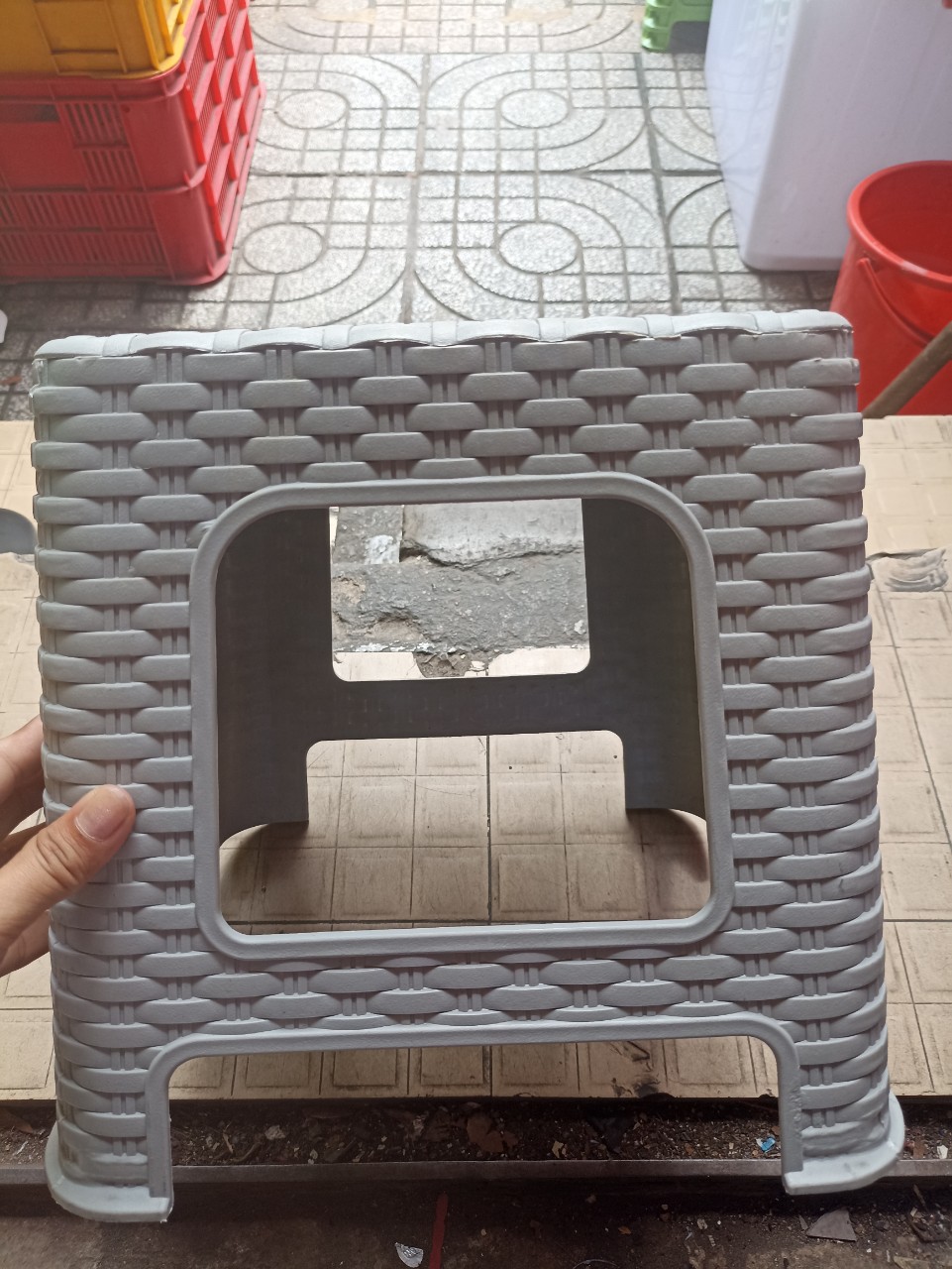 Ghế lùn giả mây đan kiểu