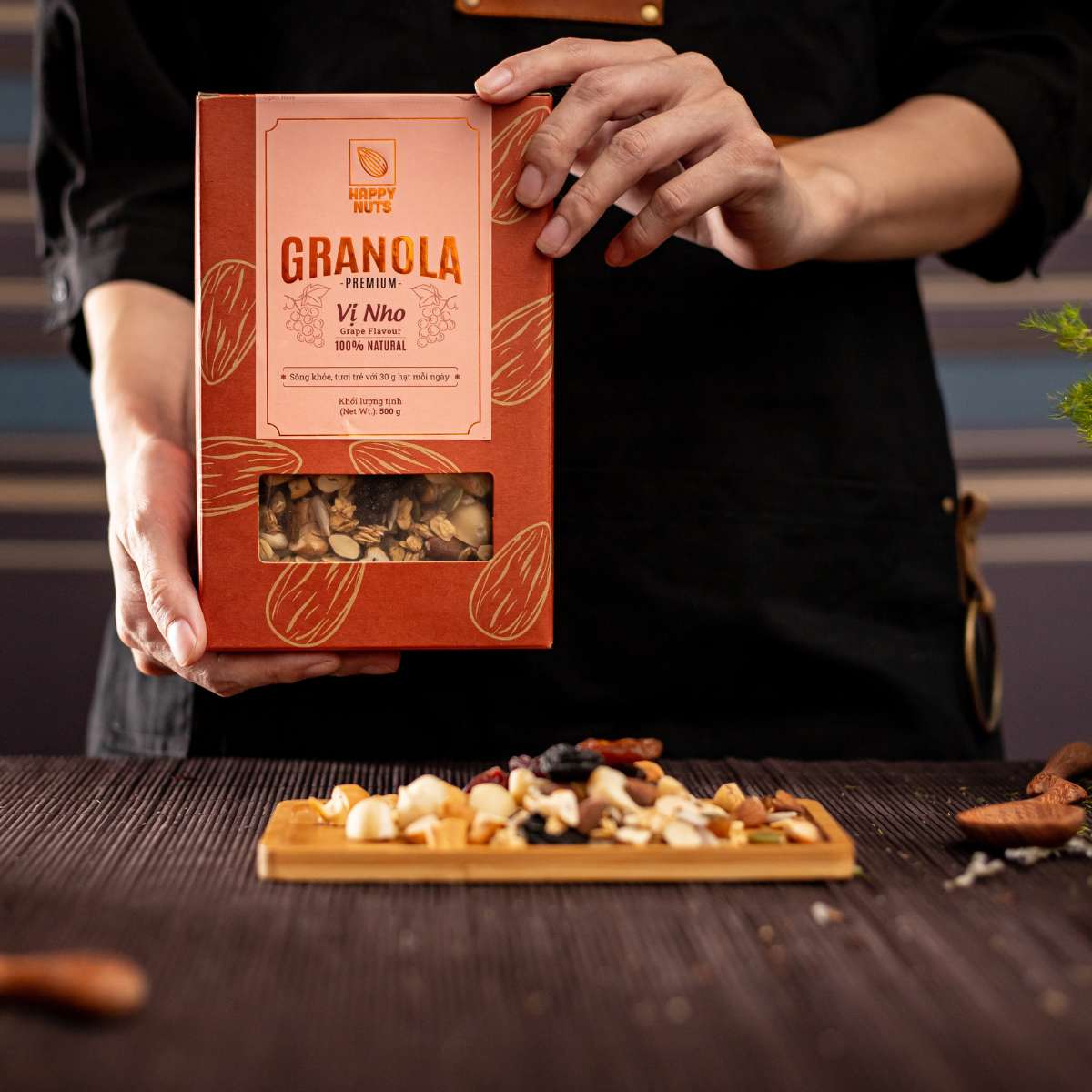 Granola vị nho mix HAPPY NUTS 500gr
