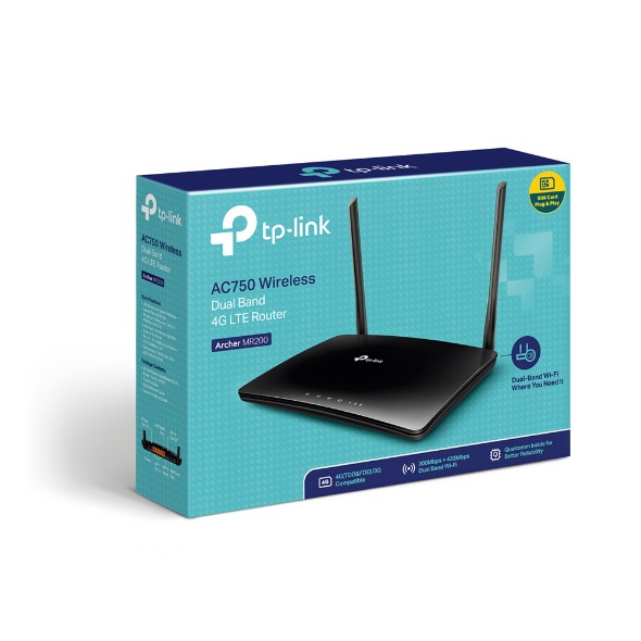 Bộ phát sóng wifi tp-link archer mr200 4g lte ac750