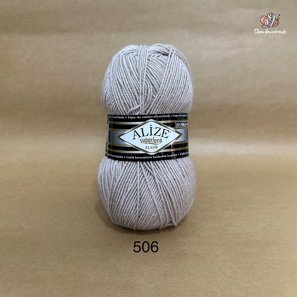 Cuộn len ấm màu trơn Super Lana Klasik hãng Alize Yarns đan móc nón, khăn, áo siêu nhanh và ấm