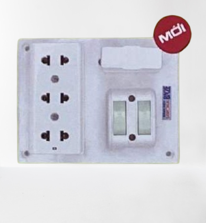 Bảng điện 1 cầu chì 2 công tắc 1 ổ cắm Sopoka - Điện Việt