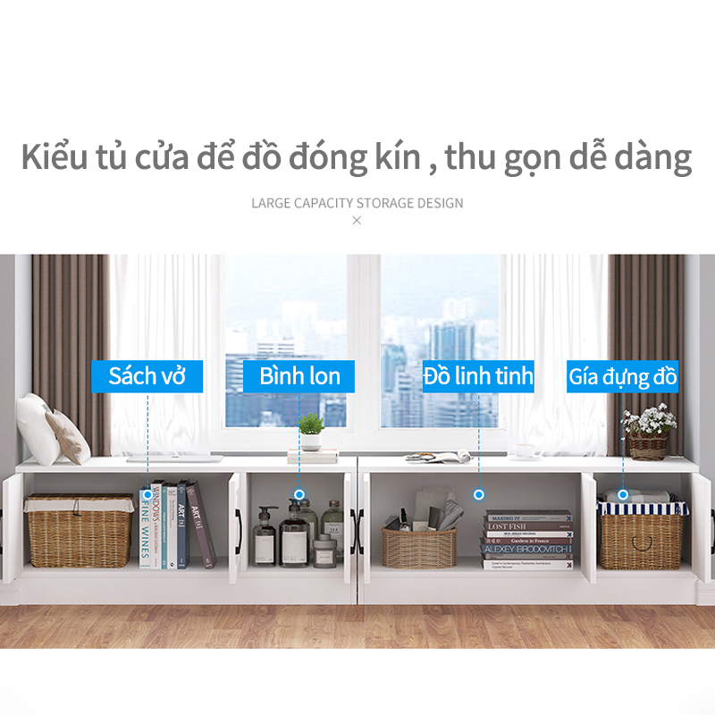Tủ Để Đồ Thông Minh Tận Dụng Không Gian Cạnh Cửa Sổ