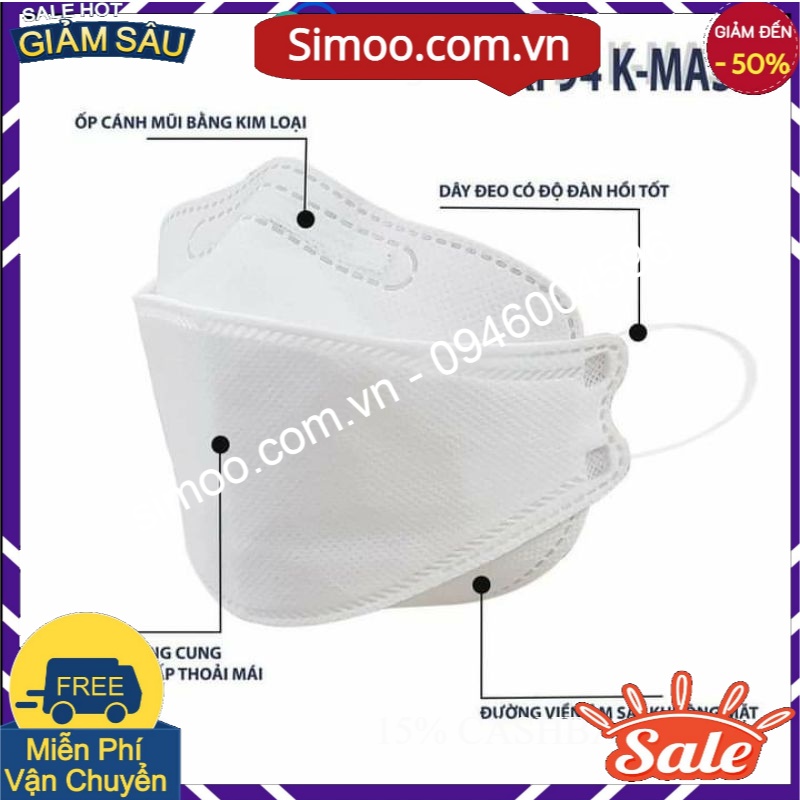 khẩu trang kf94 DC Mark ( Thùng 300 cái)