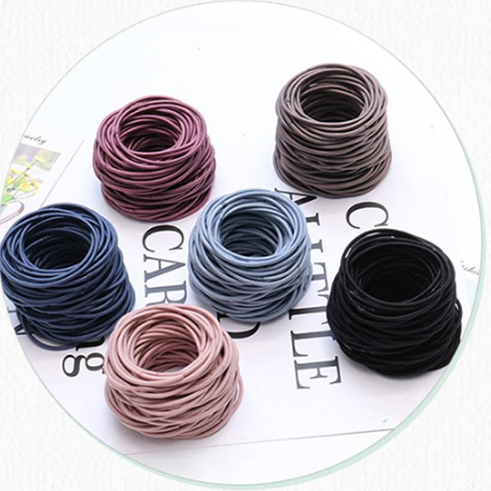 Combo 100 dây chun buộc tóc mix đủ màu